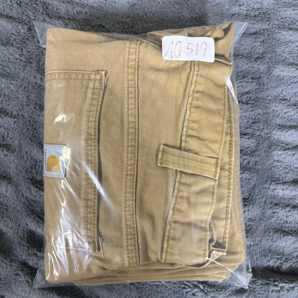 Carhartt Mens Relaxed Fit Rugged Flex Canvas Work Pants Tan BN2517-M 34x32